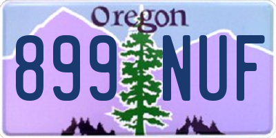 OR license plate 899NUF