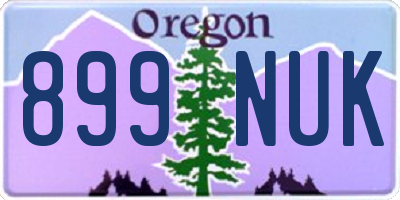 OR license plate 899NUK