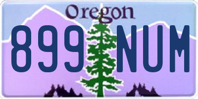 OR license plate 899NUM