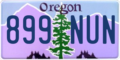 OR license plate 899NUN