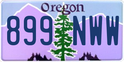 OR license plate 899NWW