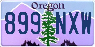 OR license plate 899NXW