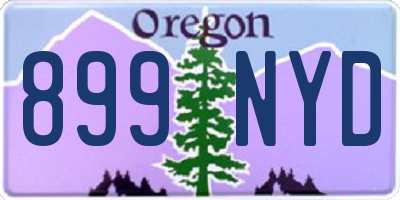 OR license plate 899NYD