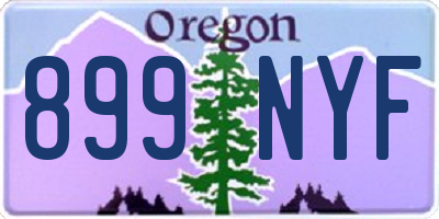 OR license plate 899NYF