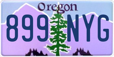 OR license plate 899NYG