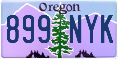 OR license plate 899NYK