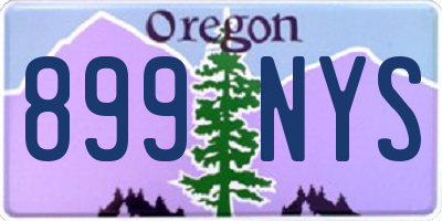OR license plate 899NYS