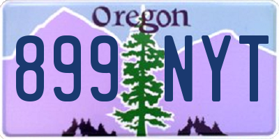 OR license plate 899NYT
