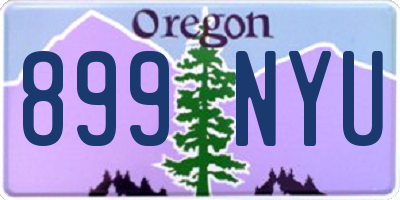 OR license plate 899NYU