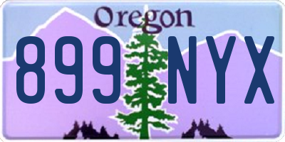 OR license plate 899NYX