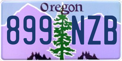 OR license plate 899NZB