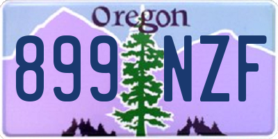 OR license plate 899NZF