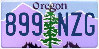 OR license plate 899NZG
