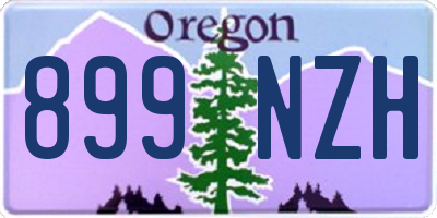 OR license plate 899NZH