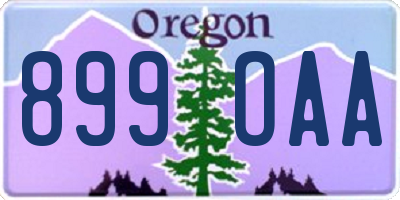 OR license plate 899OAA