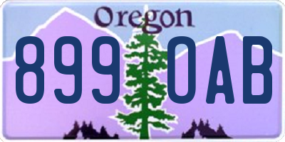 OR license plate 899OAB