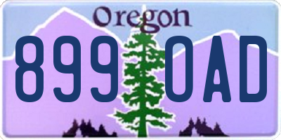OR license plate 899OAD
