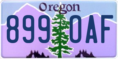 OR license plate 899OAF