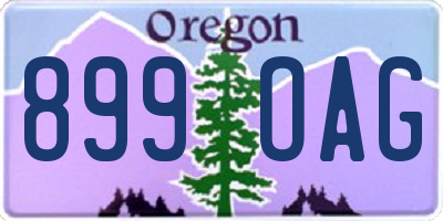 OR license plate 899OAG