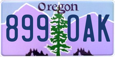 OR license plate 899OAK