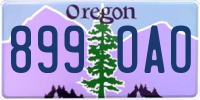 OR license plate 899OAO