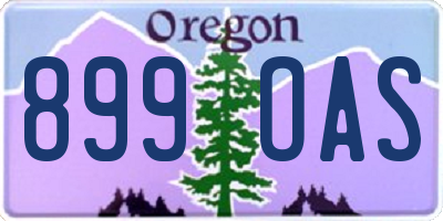 OR license plate 899OAS