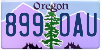 OR license plate 899OAU