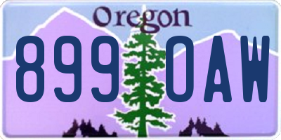 OR license plate 899OAW