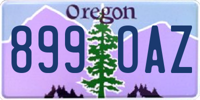 OR license plate 899OAZ