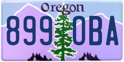OR license plate 899OBA