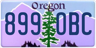 OR license plate 899OBC