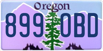 OR license plate 899OBD