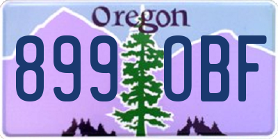 OR license plate 899OBF