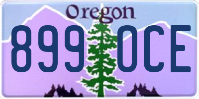 OR license plate 899OCE
