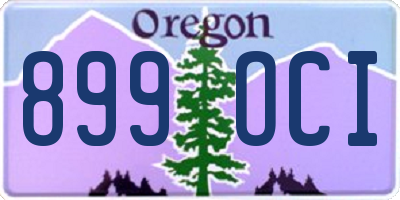 OR license plate 899OCI