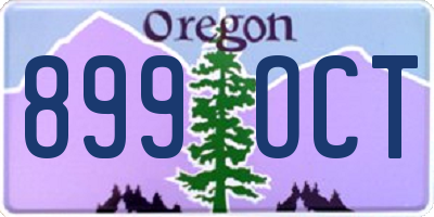 OR license plate 899OCT