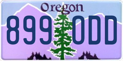 OR license plate 899ODD