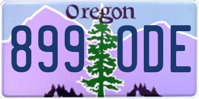 OR license plate 899ODE
