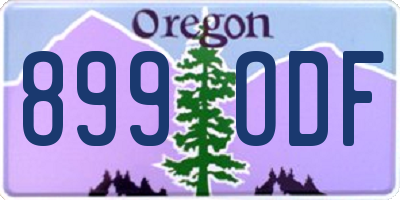 OR license plate 899ODF
