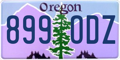 OR license plate 899ODZ