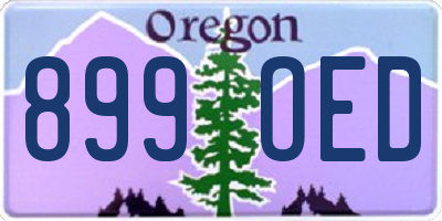 OR license plate 899OED