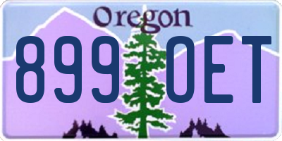 OR license plate 899OET