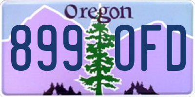 OR license plate 899OFD