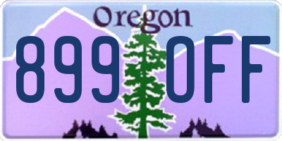 OR license plate 899OFF