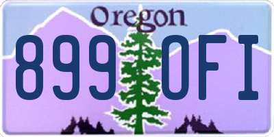 OR license plate 899OFI