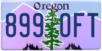OR license plate 899OFT