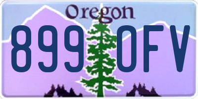 OR license plate 899OFV