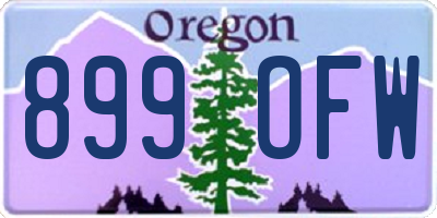 OR license plate 899OFW