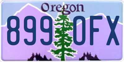 OR license plate 899OFX