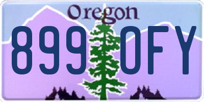 OR license plate 899OFY